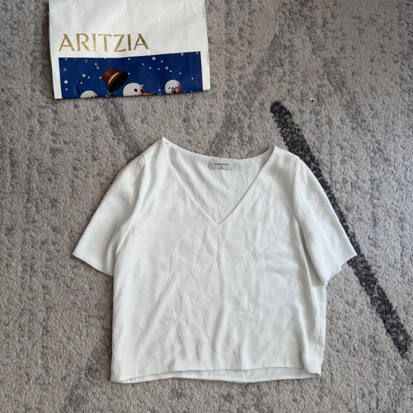 Aritzia Babaton Randy Blouse White - Picture 2 of 3